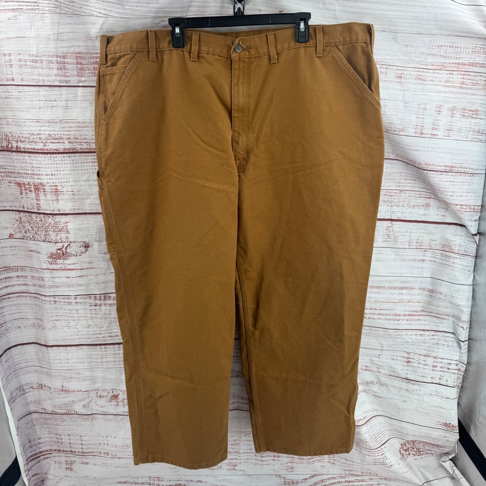Carhartt Pants Mens 48x32 Brown Washed Duck Work Dungaree Loose Fit B11-BRN
